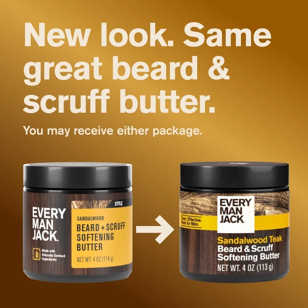 Sandalwood Teak Hydrating Beard & Scruff Softening Butter for Men, Naturally - thumbnail 2