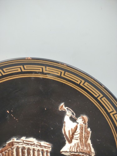LOT OF 2 HAND MADE IN GREECE PANTHEON DISPLAY ART PLATES 11" - Picture 4 of 16