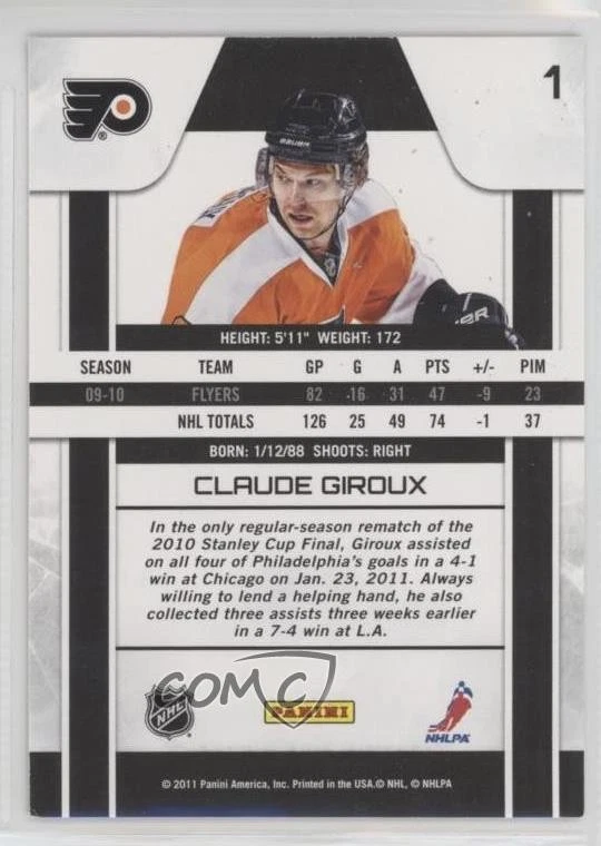 2010-11 Zenith Red Hot Claude Giroux #1 - Image 2 of 2