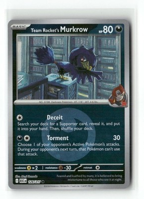 Team Rocket's Murkrow (Energy Symbol) 126/217 Holo Ascended Heroes Pokemon RH NM