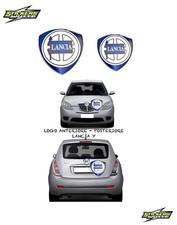 2 ADESIVI LOGO 3D RESINATO RICAMBIO COMPATIBILE LANCIA Ypsilon dal 2003 al 2007
