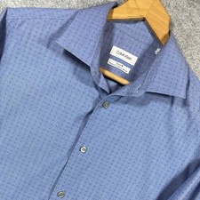 Calvin Klein Steel L 16.5 34/35 Regular Fit Stretch Non-Iron Dress Shirt