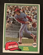 1981 Topps Ron Reed Baseball Card #376 Phillies Pitcher VG O/C