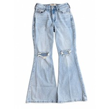 Hollister Hight Rise Flare Jeans W26 Short light Wash Distressed