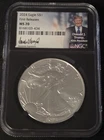 1oz Silver 2024 Eagle S$1 First Releases MS70 With Trump Signed Label