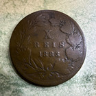 Portugal 10 Reis Coin 1883 Bronze X Reis Variety KM# 506 Brown (BN) Color — photo 1