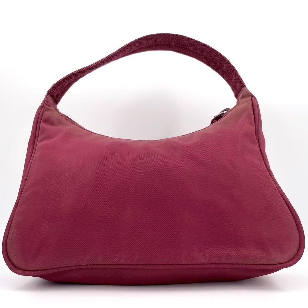 PRADA Accessory Pouch Hand Bag Tote Purse Logo Nylon Red Authentic thumbnail 3