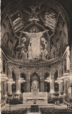 CPSM PARIS BASILICA OF THE SACRED HEART THE CHOIR AND THE MOSAIC
