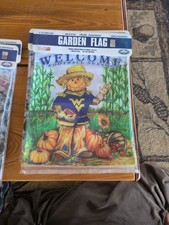 University Of West Virginia Scarecrow Welcome Football Season Garden Flag