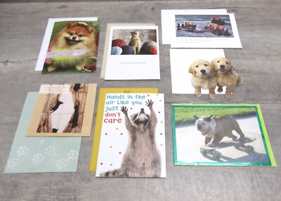LOT OF 7 WOW WOW GARTNER RECYCLED LEANIN TREE PAPYRUS  DOG CAT ANIMAL LOVER