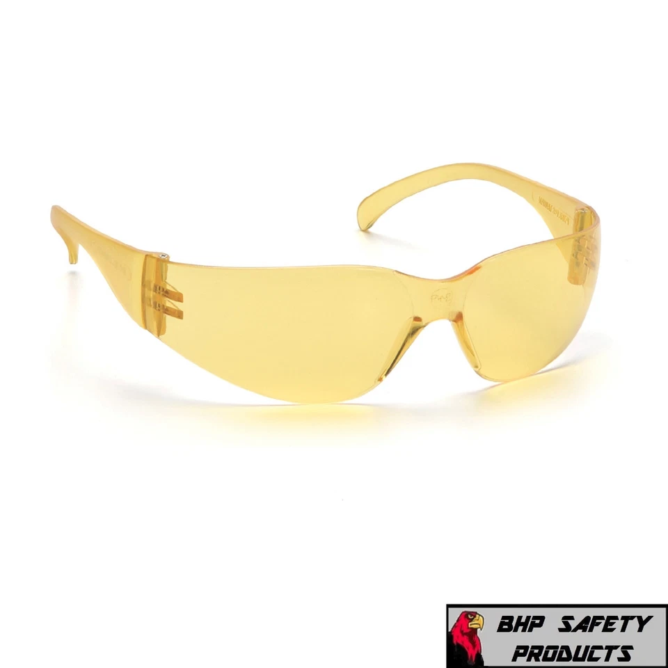 PACOTE COM 12 PARES Óculos de Proteção de Segurança Lente Âmbar Amarela Óculos Esportes Noturnos - Imagem 2 de 4