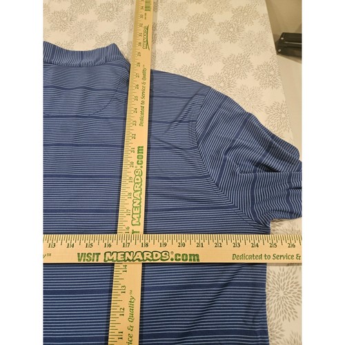 Donald Ross Sportswear Golf Pullover Striped Quarter Zip Long Sleeve Blue Large - Picture 5 of 5