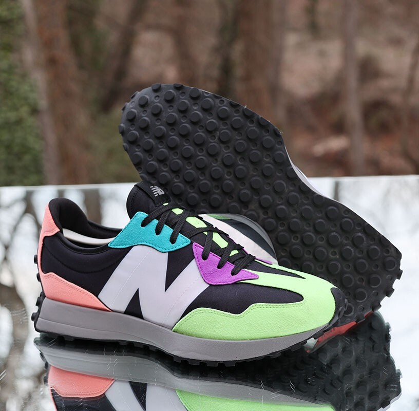 New Balance 327 Black Multicolor Men's Size 13 Paradise Pink