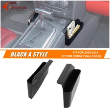 2PCS Black Gear Shift Storage Tray Covers Interior For Dodge Challenger 2009-14
