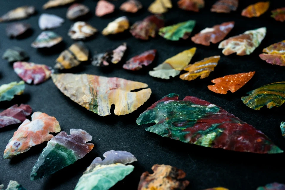 *** 202 piezas Punta de flecha de pedernal Colección OH Proyecto Puntas de lanza Hoja de cuchillo *** Foto 2 de 3