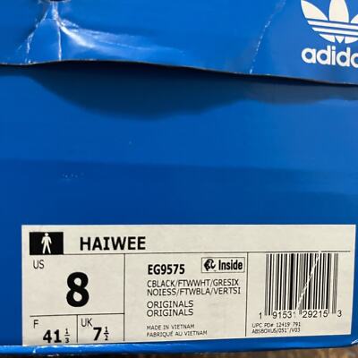NWT adidas Originals Men's Haiwee Sneaker, core Black/FTWR White