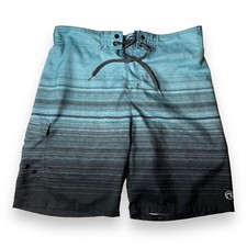OCEAN CURRENT Board Shorts Men Large Blue Stretch Lined Pocket Draw String Swim