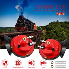  2 12V 300DB Super Loud Train Air Horn Waterproof Motorcycle Car Truck SUV Boat
