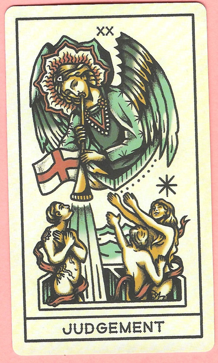Tattoo Tarot Card, 20 - Judgement, single swap, Ink & Intuition