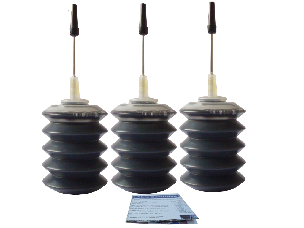 Ricarica Inchiostro HP 63 Kit Ricarica Inchiostro Nero Per HP 63 - 2 Flaconi Da 30 Ml, Compatibile Con Deskjet 3630, 3631, 3632, Ecc. Ricarica Per Stampanti HP 3630