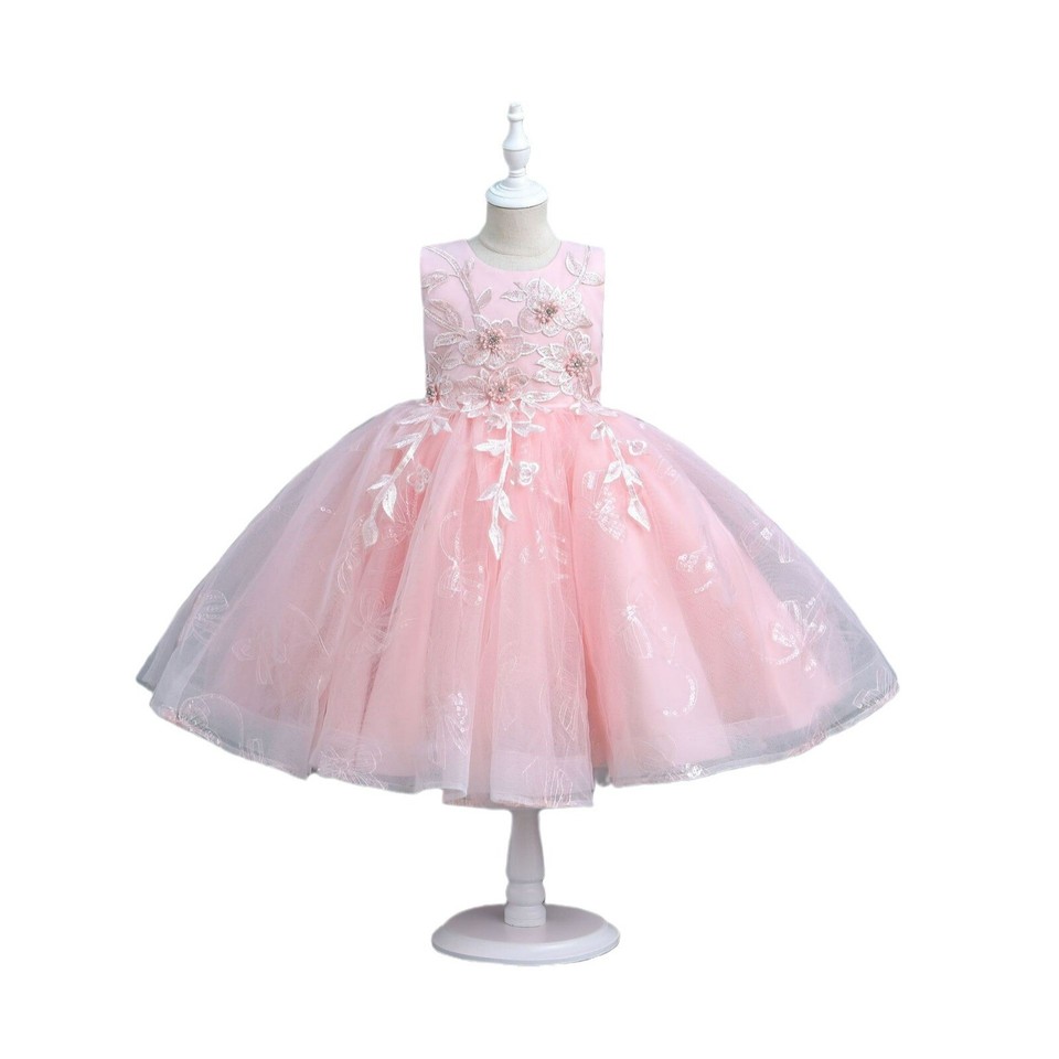 Baby Girl Dress Wedding Bridesmaid Tulle Tutu Gown Princess Birthday