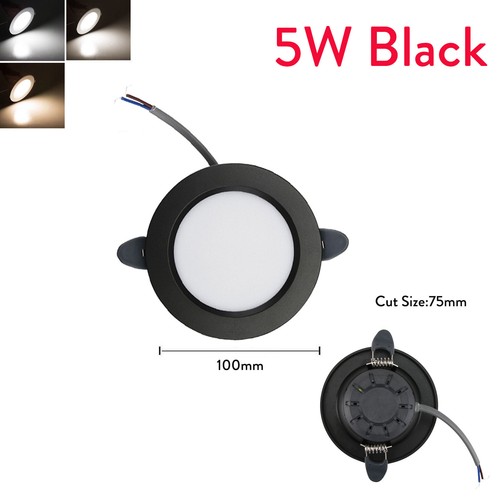 Dimmable LED Panel Downlight Recessed Ceiling Light 3W 5W White Black Bulbs RC - Picture 14 of 14