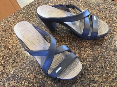 Crocs Cyprus IV Heel Sandals Womens Size 8 Espresso/Mushroom NEW