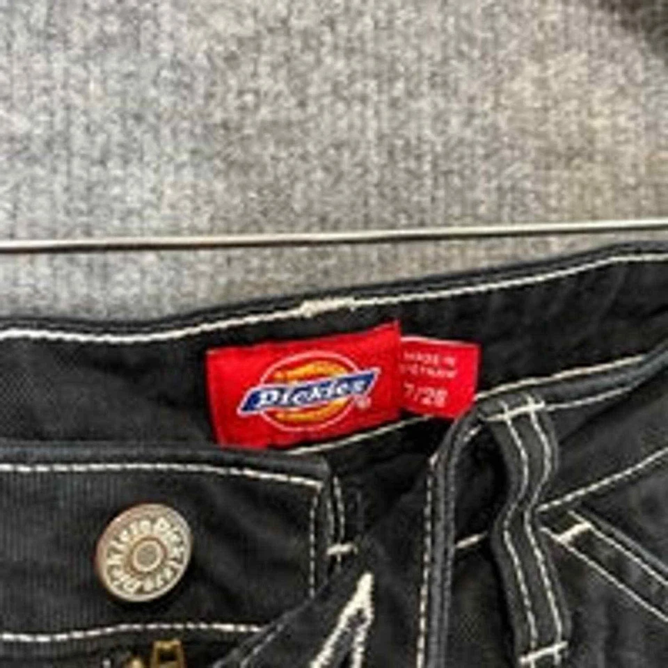 Calça preta contraste Dickies com ponto branco para meninas tamanho 7 - Imagem 4 de 4