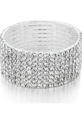 Gold Rhinestone Stretch Bracelet Tennis Bracelets Gold  Sparkle Rhinestone Stackable Stretch Bracelets Elegant Tennis Jewelry Women main image 1