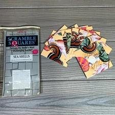 Scramble Squares SEA SHELLS Retro 90's Puzzle Brain Teaser Sliding Tiles VGC