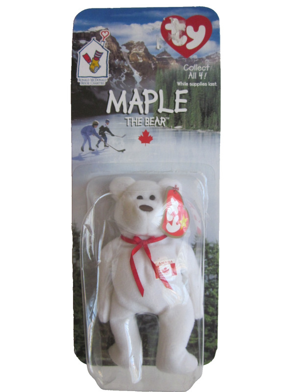 New TY Teenie Original Beanie - MAPLE The Bear - Ronald McDonald - Rare