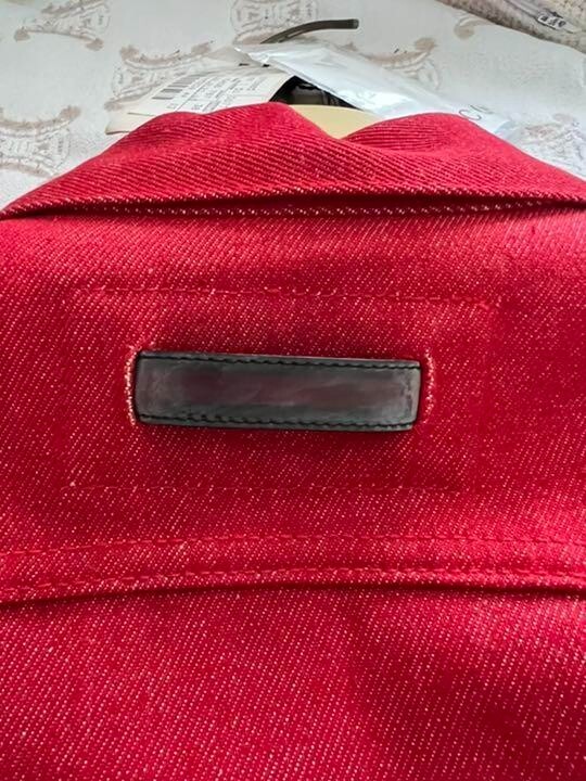 グッチ　デニムジャケット　レッド38 Authentic Gucci Vintage Denim Jacket Red Size 38 Deadstock