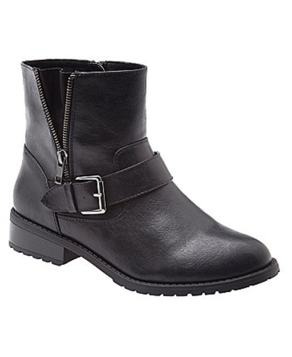DOUBLE ZIP DETAIL MOTO BOOT sz 8W 