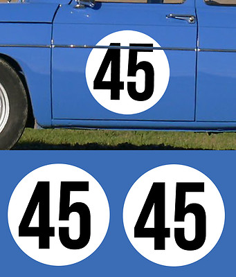 2 x WHITE ROUNDS PLUS NUMBERS R8 R12 ALPINE DIAM: 45cm STICKER STICKER NU015