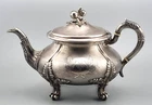 Large Magnificent Teapot 950 Silver Jug Guilloche France 19th century (103)