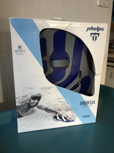 PHELPS ErgoFlex Hand Paddles Swimming Fitness Training Gloves Blue & Gray - 第 1/2 張圖片