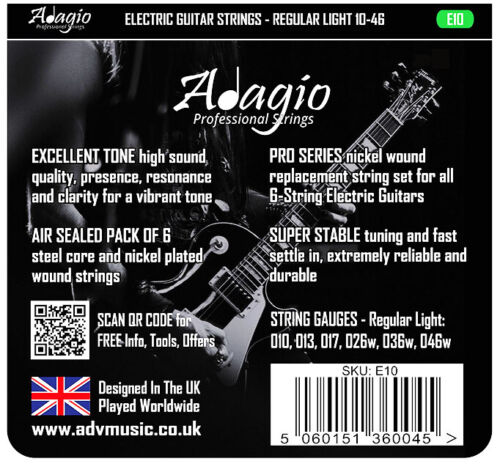 ADAGIO PRO Electric Guitar Strings Pack / Set - Gauge 10-46 Pro Light Nickel - Picture 4 of 9