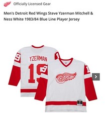 Mitchell & Ness Men’s Steve Yzerman Detroit Red Wings 1983-84 NHL Jersey Medium