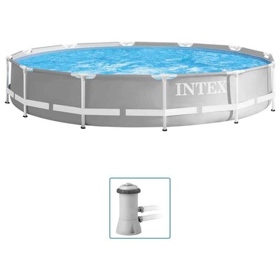  Prism Frame Premium Swimming Pool Set 366x76cm Schwimmbecken Schwimmbad INTEX