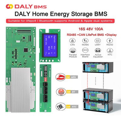 Daly BMS Home Energy Storage BMS 16S 48V 100A CANBUS RS485 for Solar System AUS