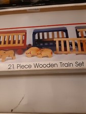 Vintage wooden train set