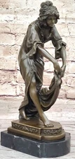 Pure Bronze, Signed, Art Deco, " Shawl Dancer " Figurine, by C J R Colinet