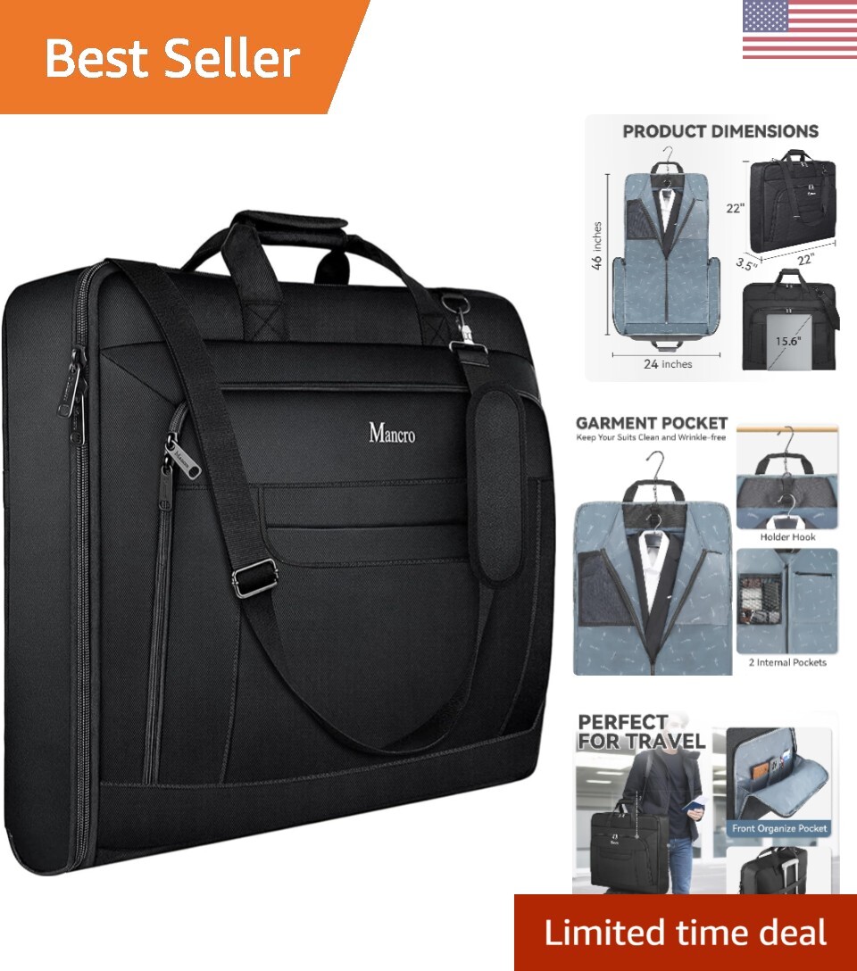 Business Travel Garment Bag - Wrinkle Free Hanging Luggage Bag for Men  Women | eBay