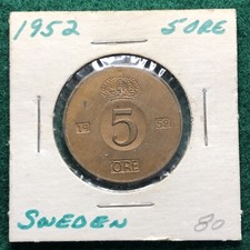 1952 Sweden 5 Ore - Swedish Five Ore - Bronze #13
