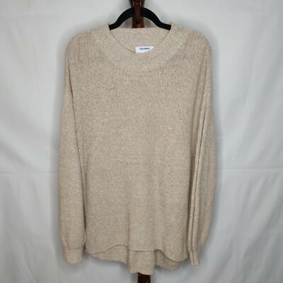 Old Navy women's XL tunic sweater tan heather crew neck long
