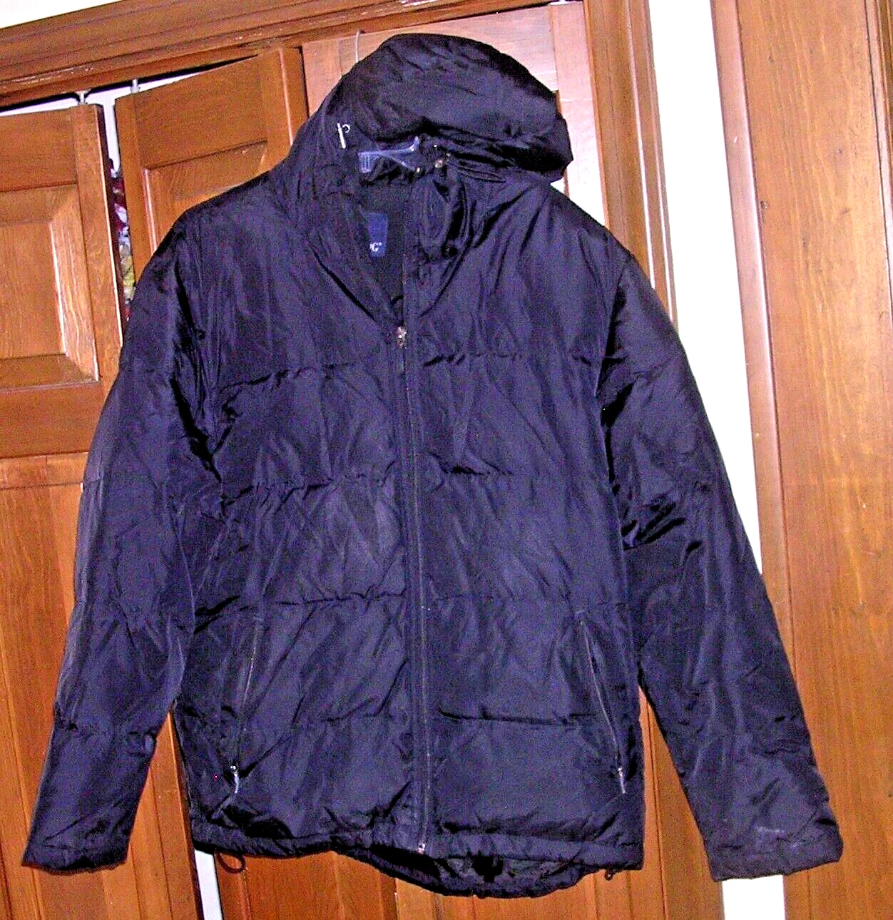 Large Down & Feather Parka Winter Coat 52" Chest London Fog Hooded Black Men's