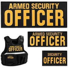 3Pcs Armed Security Officer Patch Set, Embroidered Armed Security Patch