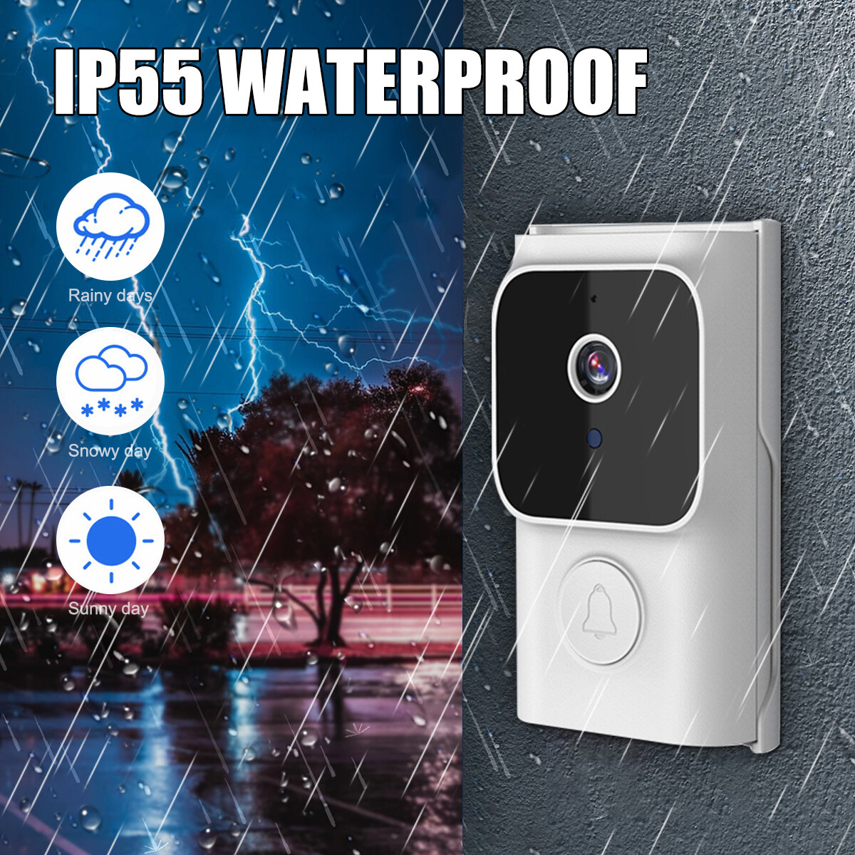 Wireless Ring Doorbell WiFi 2-Way Intercom Night Vision Video Camera Door Bell-image