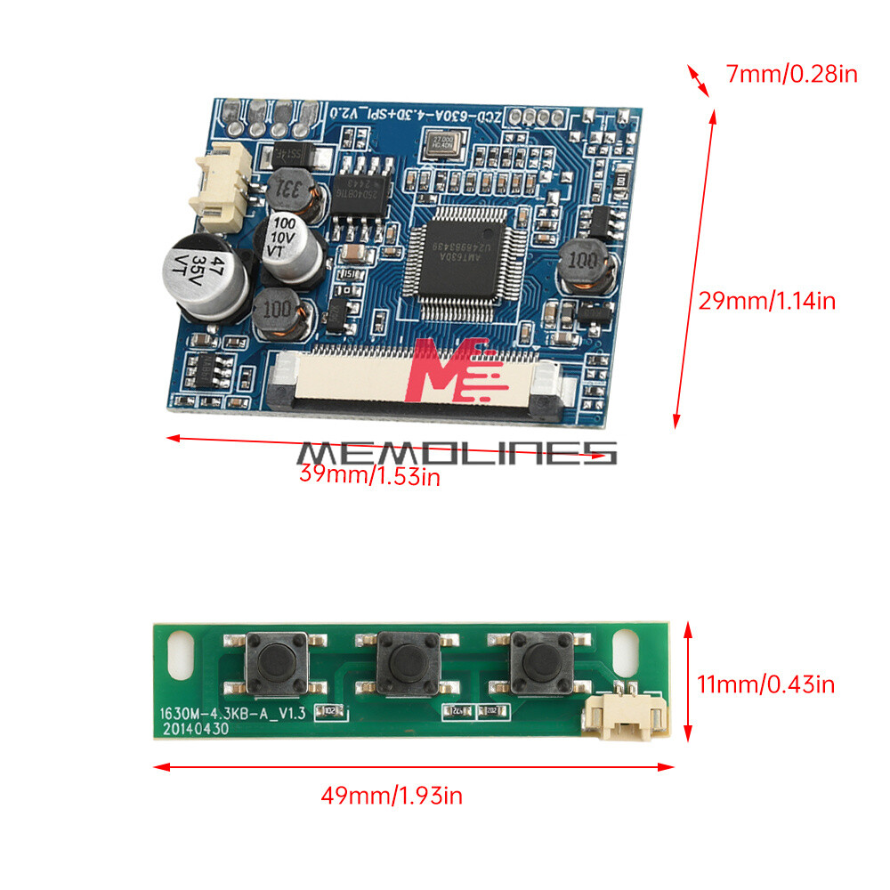 4.3-inch/5-inch LCD Display Driver Board Module Kit LCD Monitor
