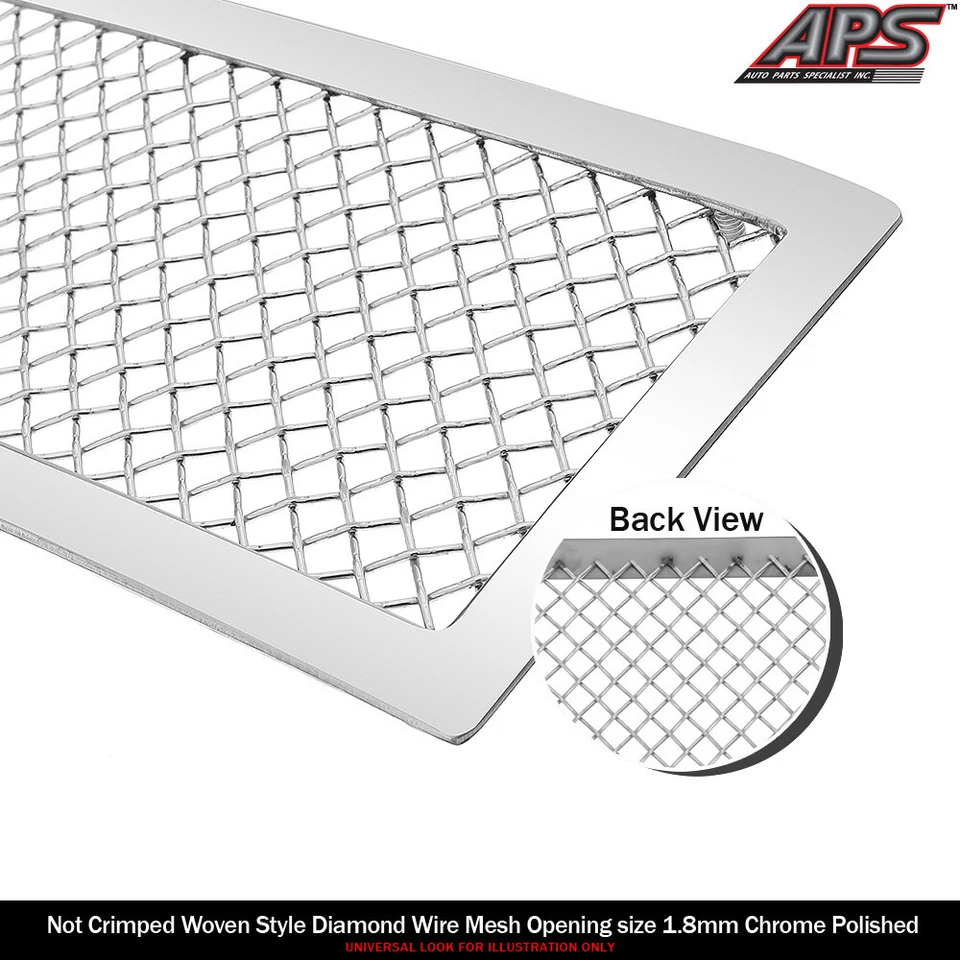 Fits 2015-2020 Chevy Colorado Lower Bumper Stainless Chrome Mesh Grille Insert - Image 3 of 4